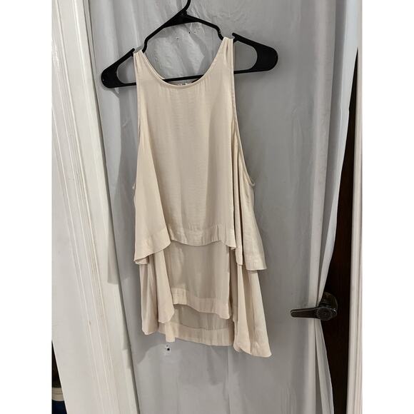 Free People Cream Layers Of Love Tunic Oversized Tank Sz S Large Armholes - Picture 2 of 7